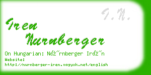 iren nurnberger business card